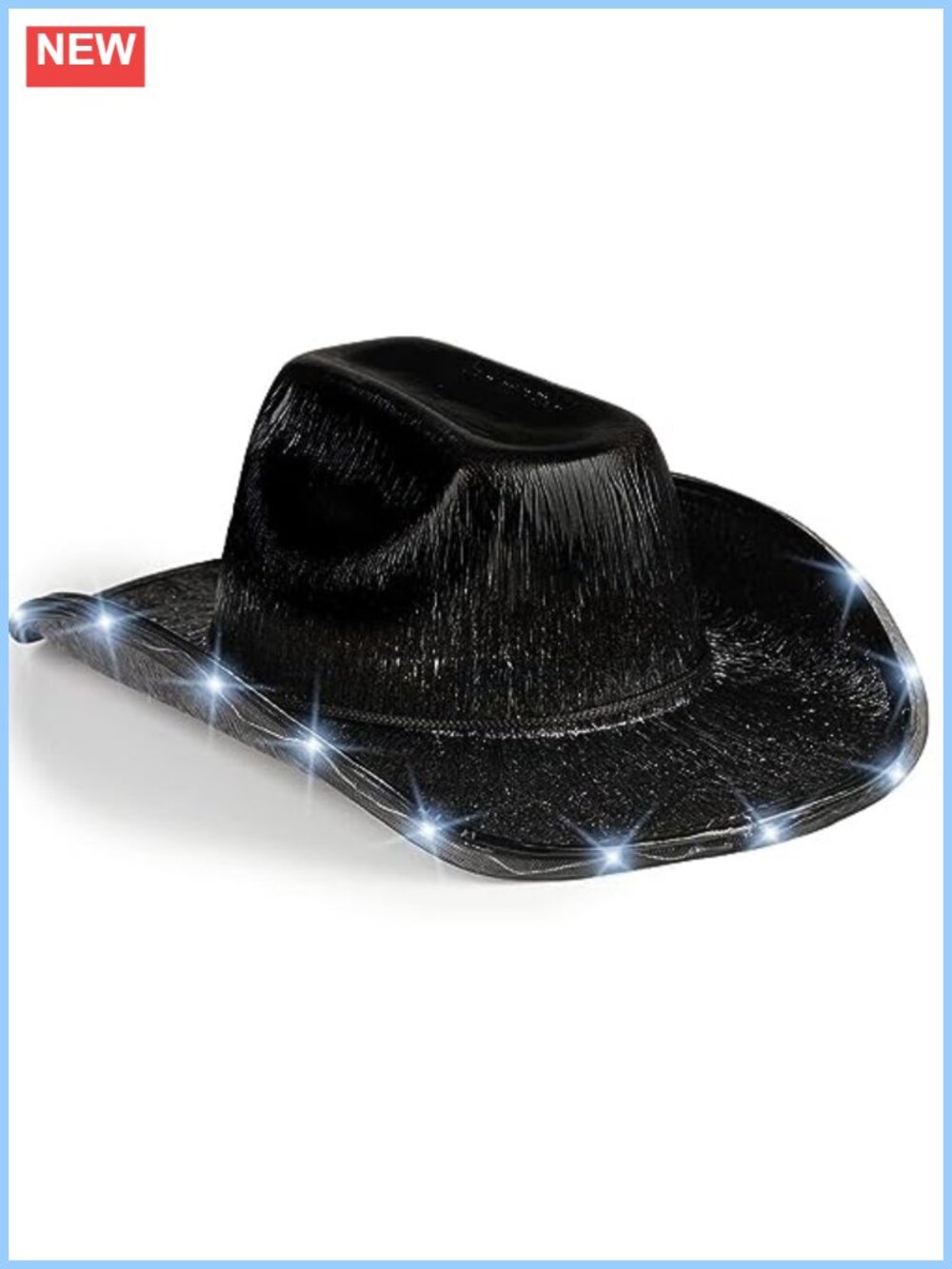 LED Light Up Cowboy Hat Flashing Brim Party Costume Accessory